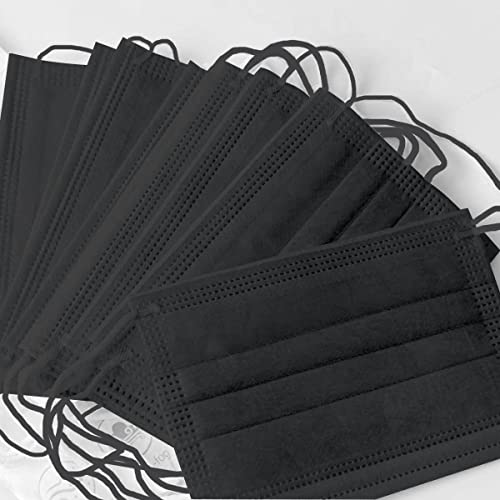 Kids Disposable Face Mask,100 Pcs Black Mask Ages 4-12 Children Sized Breathable Mouth Cover Safety Small Masks #TOP5