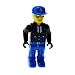 Produktbild 1 x Lego System Figur 4 Juniors Jack Stone Mann Polizist Police Jacke schwarz Basecap blau mit Stern für Set Uhr Set 4250346 4608 4611 js012