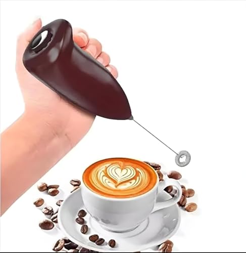 Image of AMT Crafts Electric Coffee Beater for Milk, Latte, Cappuccino & Egg Mixing - Handheld Frother(Fitting Sized Batteries to Use, NO Batteries PROVIDED)