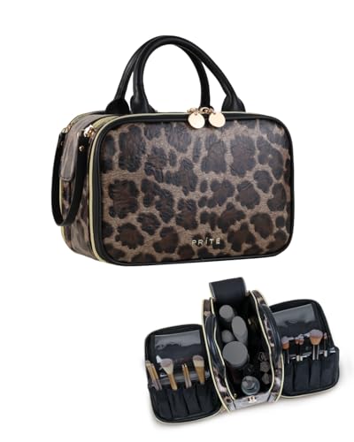 Prite Makeup Bag for Women, Large Capacity Waterproof Travel Cosmetic