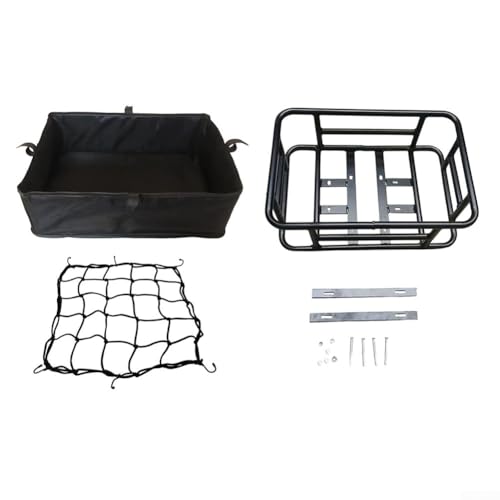 Cesta trasera para bicicleta, 1 pieza, forro de entrega con bolsa de malla interior, carga segura, correa rápida, cesta trasera, transporte y mensajería
