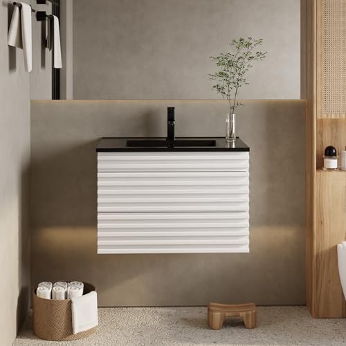 eclife 30" Floating Bathroom Vanity with Sink Combo, Mid-Century Wall