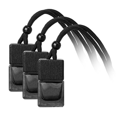 JISADER 3X Botellas difusoras para Coche, Botellas vacías de Perfume para Coche, Accesorios de Interior de Coche, difusor ambientador de Aire Recargable, Negro