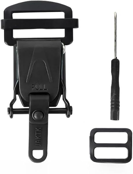 オートバイ ヘルメット用クイック 25mm幅のあ リリース バックル キット ト式ヘルメット 交換用アクセサリー (ブラック) - 1