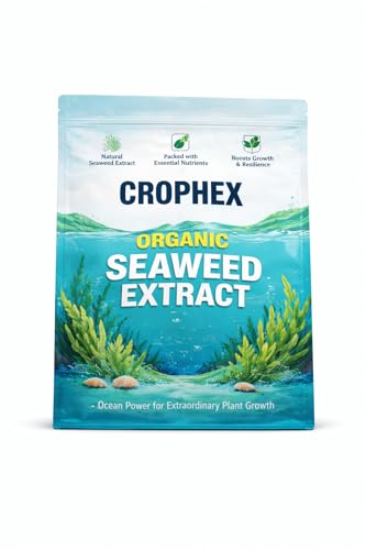 CROPHEX Organic Seaweed Extract (1kg) Plant Growth Booster Water Soluble Seaweed Fertilizer Improves Root Development Stress Resistance Crop Yield Suitable for Vegetables Flowers Indoor Plants Garden