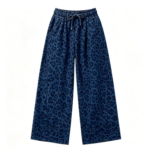 Women Leopard Pants Baggy Fall Wide Leg Sweatpants Lounge Y2K Sweat Pants - image 5