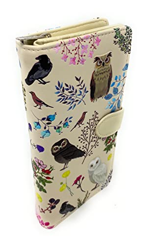 Shag Wear Wild Bird Owl Forest Large Wallet for Women and Teen Girls Vegan Faux Leather 7