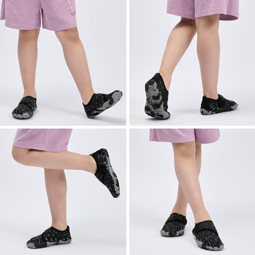Image of Kids Water Shoes Boys Girls - Wide Toe Box Quick Dry Barefoot Shoes Breathable Non Slip Aqua Athletic Sneakers for Swim Beach Pool Kayak Hiking Sand Walking Travel Essentials (Little Kid /Big Kid)