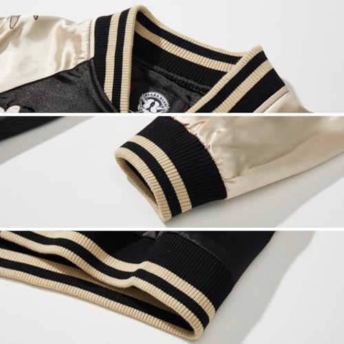 Phoenix Embroidery Men's Bomber Jacket Satin Japanese Style Streetwear Retro Windbreaker Coat for Spring Fall4