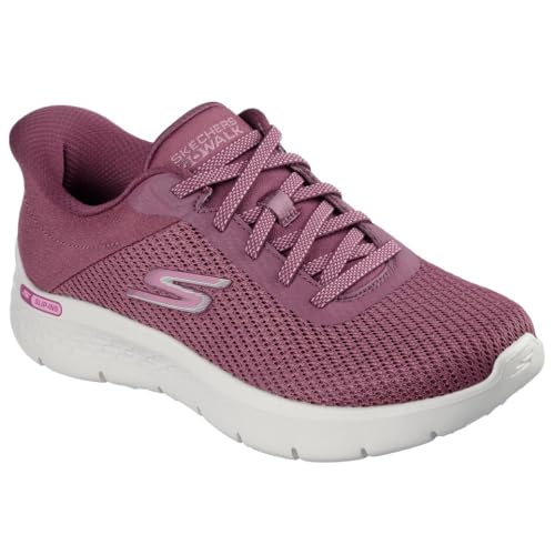 Skechers Baskets Go Walk Flex Carla pour Femme, Bordure Textile Bordeaux, 38 EU
