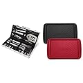 Cuisinart CGS-5020 BBQ Tool Aluminum Carrying Case, Deluxe Grill Set, 20-Piece and Cuisinart CPK-200 Grilling Prep and Serve Trays, Black and Red Large 17 x 10. 5
