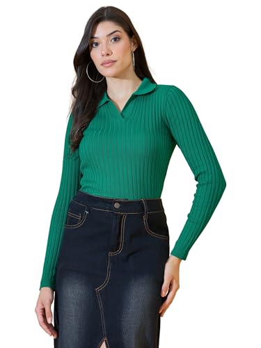 Image of 98 Degree North Women Spread Collar Sweater-G1165-BROWN