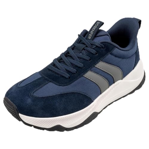 Sosenfer Wide Toe Box Walking Shoes for Men - Running Sneakers Breathable Trail Hiking Footwear Non-Slip Outdoor Work Shoes -SHLAN-43