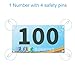 PATIKIL Tearproof Running Bib Numbers 7x4 Inch, 1-100 Race Competitor Numbers with Safety Pin for Marathon Sports Game Competition Runner, Multicolor