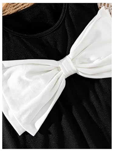 Floerns Girl's Bow Crew Neck Sleeveless Church Dress A Line Elegant Short Tank Dresses3