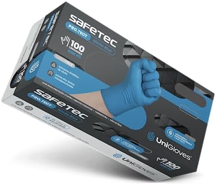 UNIGLOVES Luva Nitrílica Azul Para Proteção Química Safetec (Sem ...
