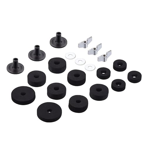 21 Pcs Cymbal Replacement Accessories, Cymbal Stand Felts, Drum Cymbal Felt Pads Include Wing Nuts, Felt Cymbal Sleeves With Base Wing Nuts, Washer, Sleeves And Base Wing Nuts Replacement (Black) #TOP7