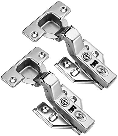 Luokim 10pcs Frameless Cabinet Door Concealed Hinges,Soft-Close,European Inset,Nickel Plated