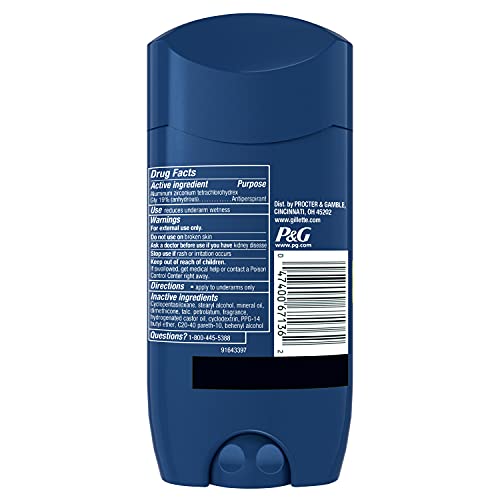 Gillette Antiperspirant Deodorant For Men, Invisible Solid, Clean Rush, 72 Hr. Sweat Protection, 3.4 Oz #TOP1
