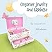 The Memory Building Co Ballerina Musical Jewelry Box Plays Classic Melody, Storage Organizer Music Box for Kids Ages 6-12, MDF Wood w/ 2 Fabric Lined Ring Bracelet Necklace Treasure Compartments