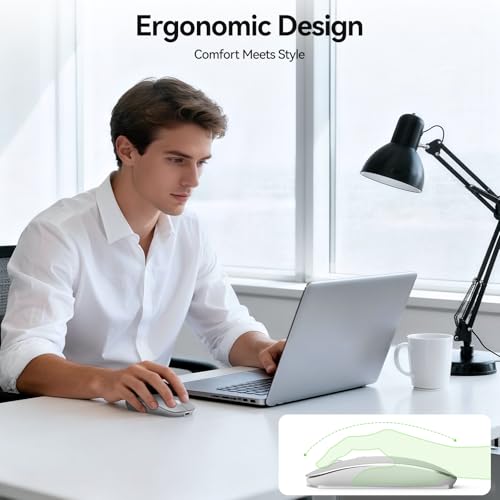 Image of TECKNET Wireless Mouse, 4800 DPI Rechargeable Bluetooth Mouse for Laptop