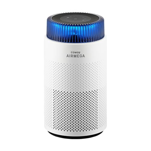 COWAY Air Purifiers for Home up to 810 ft², HEPA and Carbon Filter for Smoke, Allergies, Pet Dander, Odor, AQI Monitor, Auto Mode, Timer, Filter Indicator, Night Light, 2yr Warranty, Airmega 100 White