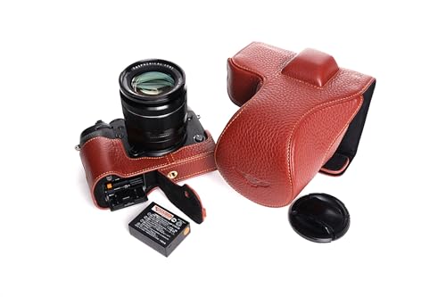 Sac appareil photo FUJIFILM X-T2 en cuir marron pour voyage et street photo