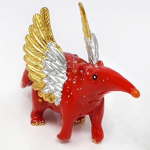juanxian Feng Shui Sky Anteater Statue Home Red Alloy Decor Chinese Wisdom Wealth Porsperity Success Good Luck Sculpture