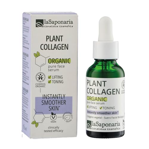 La Saponaria | Sérum Facial con Colágeno Vegetal Orgánico – Puro y Concentrado, Efecto Lifting Natural, Tonificante, Reafirmante y Vegano para Piel Madura, 30 ml