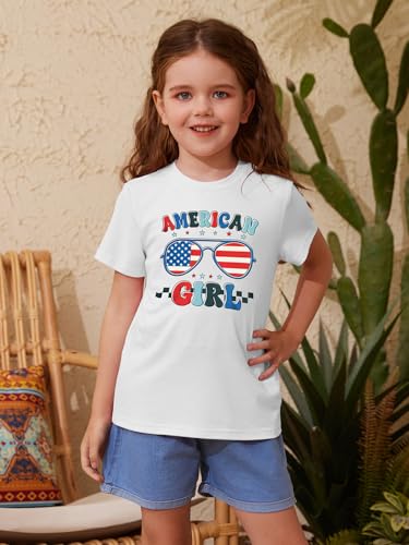 Image of ZDC Girls' Short Sleeve Shirts Kids Crewneck T-Shirts Summer Tops Basic Tees 5-14 Years