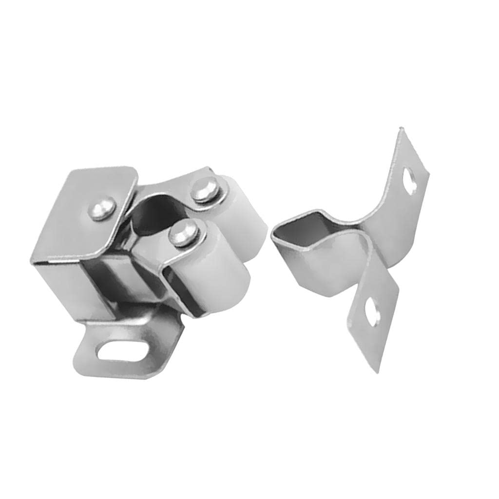 1 Set Hardware Zinc Plated Double Roller Cupboard Catches Cabinet Cupboard Spring Loaded Lock Latch
