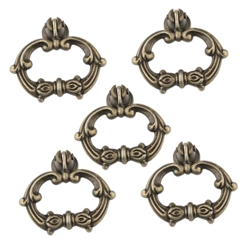 Happyyami 5セット アンティーク調 亜合キャビネット取っ手 クローゼット用 引き出しノブ 耐腐食性 高硬 家具装飾に