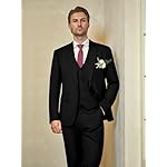 WULFUL Men’s Slim Fit Suit One Button 3-Piece Blazer Dress Business Wedding Party Jacket Vest & Pant - Image 2