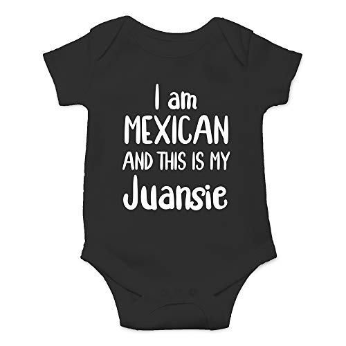 CBTwear I Am Mexican And This Is My Juansie Baby Bodysuit Funny Infant Outfit Unisex Humor Clothes (Newborn, Black)