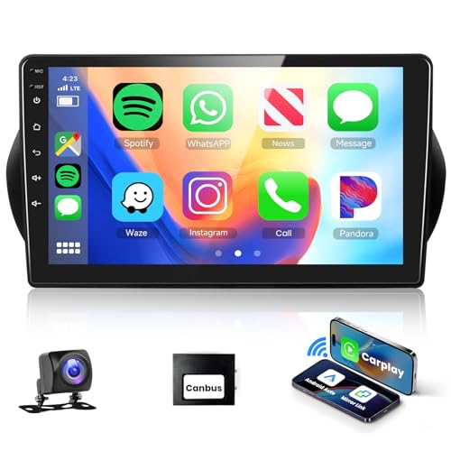 Podofo Autoradio Carplay pour Citroën Nemo/Peugeot Bipper/Fiat Fiorino Qubo 2008-2017, écran Tactile 10,1 Pouces 2G+64G avec Carplay sans Fil, Android Auto,...