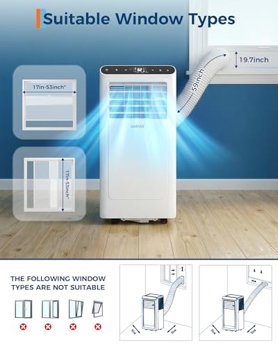 Image of Garvee 10000BTUs Portable Air Conditioner for 450 Sq.Ft Max.Portable AC Unitwith Dehumidifier, Fan, Sleep, 24H Timer&Installation Kit, DOE Certified, Ceer 6.6,48dB,Remote Control,White