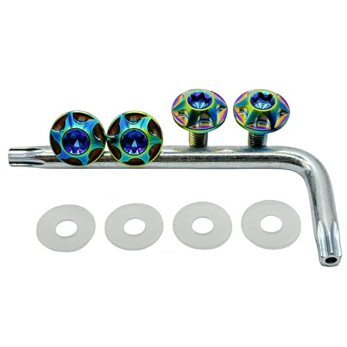 Kuroobaa �ԗp �i���o�[�v���[�g�{���g �i���o�[�t���[�� �`�^���� ����h�~�l�W M6 4�{�Z�b�g (���F)