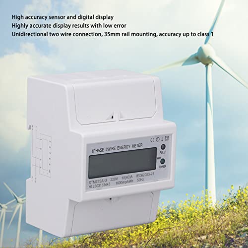 Medidor de Energia Em Trilho Din, DC220V Leve, Monofásico, de 35 Mm, Baixo Erro, Montado Em Trilho D