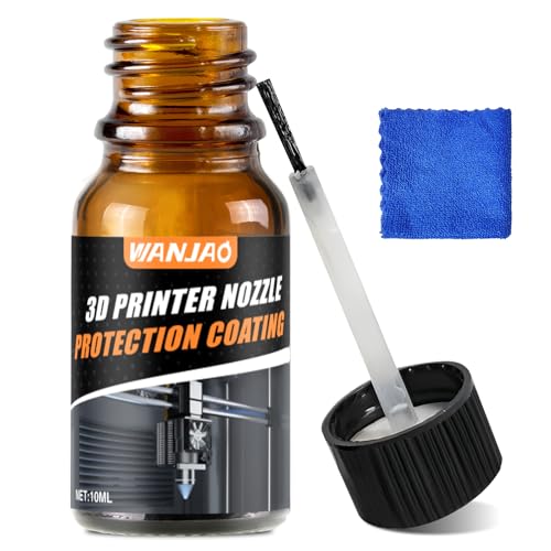 WANJAO 3D Printer Nozzle Protection Coating, 3D Printer Nozzle Cleaner High Temperature, Non-Stick Layer Avoid Nozzle Buildup for Most Printers, 10ML