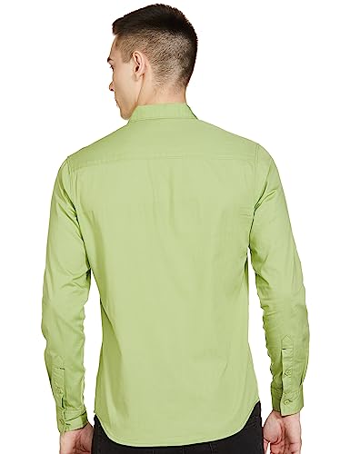 Image of The Indian Garage Co Men Slim Fit Solid Full Sleeves Cutaway Collar Casual Shirt