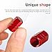 winterrock 4PCS Car Tire Valve Stem Caps, Aluminum Alloy Auto Valve Cover, Dustproof Leak-Proof Hexagon Shape Tire Air Cap, Tire Accessories Universal for Car, SUV, Bike, Truck, Motorcycles (Red)