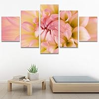 SIGNWIN 5 Panel Canvas Wall Art Pink Petal for Home Decorations Ready to Hang - 60