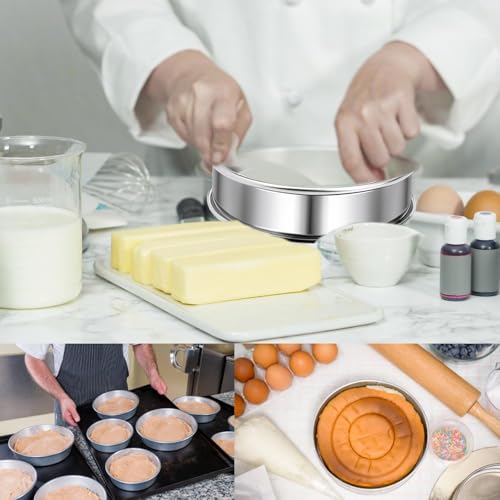Image of 4Pcs Stainless Steel Cooking Ring Set, Non-Stick Heat Resistant Golden Egg Maker, Practical Kitchen Tool for Making Pancakes Eggs Muffins and Crumpets for Daily Breakfast Cooking