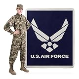 FrameStory US Air Force - Emblem Blanket - Military Gift for Veterans, Active Duty and Family Members, Soft Sherpa Fleece Material, 50'x60' Throw Blanket - 1 Sided Printing; Printed in The USA
