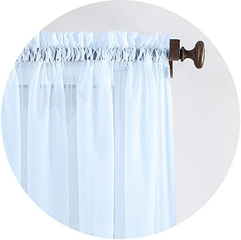 Megachest a pair of slot top voile curtains (Baby Blue, 56" wideX81 drop 2 Panels), W 56" x L 81" (2 Panels) - Image 3