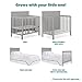 Dream On Me Ava 4-in-1 Convertible Mini Crib in Pebble Grey, 635-PG, Greenguard Gold Certified, Non-Toxic Finish, Comes with 1