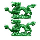 hobbyme 2 estatuas de dragón Feng Shui, fáciles de usar, escultura china auspiciosa de la suerte, decoración de escritorio duradera, escultura de dragón chino para decoración del hogar (verde)