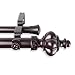 A&F Rod Decor - Athena Double Curtain Rod 1 inch Diameter, 160-240 inch - Mahogany