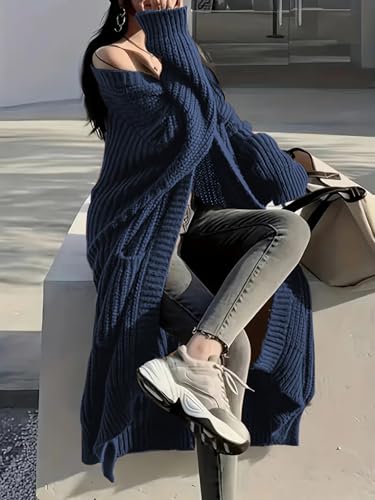 Image of Womens Long Cardigan Sweaters Open Front Oversized Duster with Pocket for Women 2025 Fall Winter Knit Design Coats