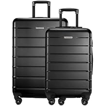 Ricardo Beverly Hills Cambria Hardside Luggage | Stylish Suitcase with Wheels for Effortless Travel, Expandable and Secure TSA-Locked Packing, 2-Piece Set 20", 24" Black Pearl